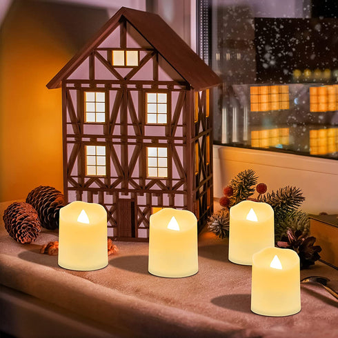 LED Tea Lights Rechargeable Candles with USB Charging Cable, 6 PCS Votive Tea Light with Remote, Flameless Flickering Warm White Tealights Candle for Halloween, Pumpkin Light, Christmas Decorations