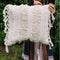 Decorative Boho Pillow Cover, 18x18, Soft Moroccan Rustic Throw with Tufted Accents, Plush Handwoven Cotton, Neutral Farmhouse Home Decor | Made with Love and Care in India