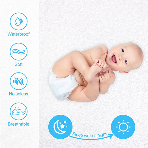Ruili Premium Waterproof Twin XL Mattress Protector, Breathable Soft Noiseless Mattress Cover, Washable Fitted Bed Cover, Vinyl-Free
