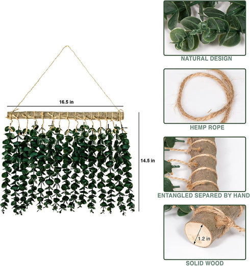7 Steps - Artificial Eucalyptus Wall Hanging Decoration - Fake Eucalyptus Greenery - Rustic Modern Farmhouse Boho Bedroom Bathroom Home Kitchen Nursery Decoration