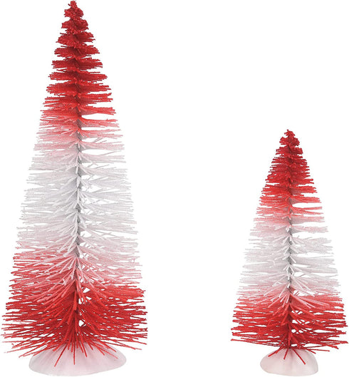 Department 56 Village Accessories Peppermint Stripe Trees Figurine Set, 3.75 Inch, Multicolor