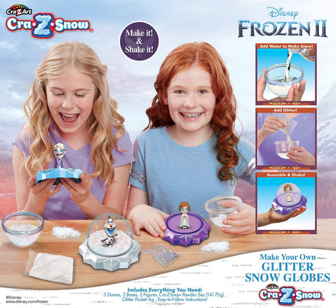 Disney Frozen II Cra-Z-Snow Make Your Own Glitter Snow Globes