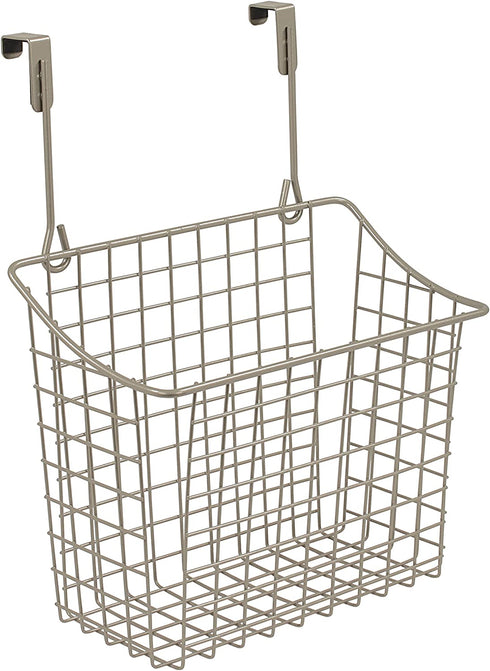 Spectrum Diversified Satin Nickel Grid Storage Basket, Medium