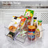 YIHONG 2 Pack Food Packet Organizer Bins, Plastic Clear Pantry Bins for Holding Seasoning Packets, Spice Packets, Pouches, Snacks in Kitchen, Cabinets or Countertop, with 2 Removable Dividers