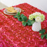 Red Rosette Tablecloth Satin Raised Rosettes 50 x102 Inches 3D Rose Floral Satin Rectangle Tablecloths for Wedding Banquet Party Baby Shower Sweet Cake