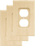 Franklin Brass W10397V-UN-C Square Single Duplex Outlet Wall Switch Plate/Cover, 3 pack, Unfinished Wood, 3 Count