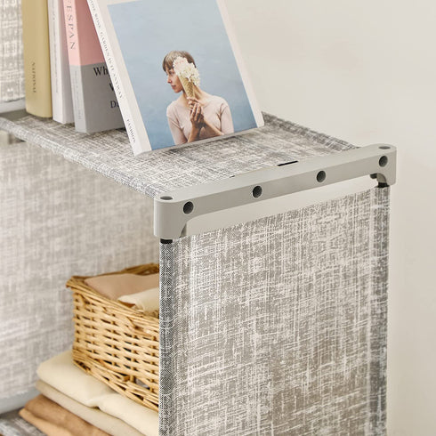 SONGMICS 6-Cube Storage Rack, Staircase Organizer, DIY Storage Shelf, Bookcase in Living Room, Childrens Room, Bedroom, for Toys and Daily Necessities, Heather Gray ULSN063G12