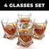Whiskey Glass Set of 4 - Premium Crystal Clear Glasses - Tasting Tumblers for Drinking Large 10 oz - Elegant Whisky Gift Box Set Glassware for Scotch or Bourbon