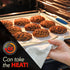 3-Piece Nonstick Bakeware Set - PFOA, PFOS, PTFE-Free Carbon Steel Baking Trays w/ Heatsafe Blue Silicone Handles, Oven Safe Up to 450°F, Small, Medium & Large Cookie Sheet Pans