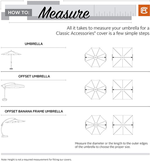 Classic Accessories Ravenna Water-Resistant 13 Foot Offset Patio Umbrella Canopy Cover