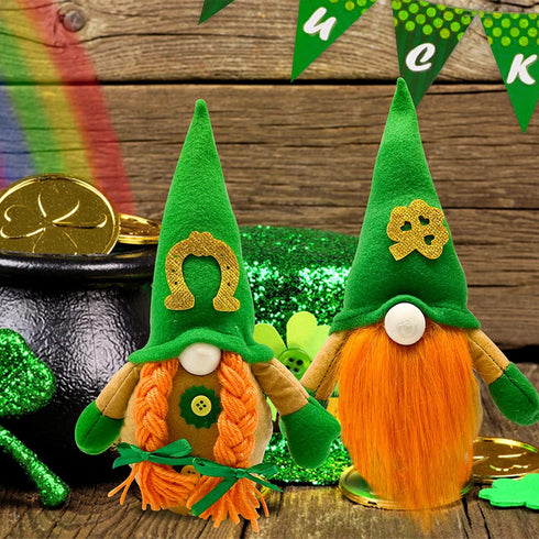 St Patricks Day Decorations Gnome Plush Handmade Faceless St Patricks Day Gnome for Home Table Decor Green Irish Faceless Gnome for St Patricks Day Gifts