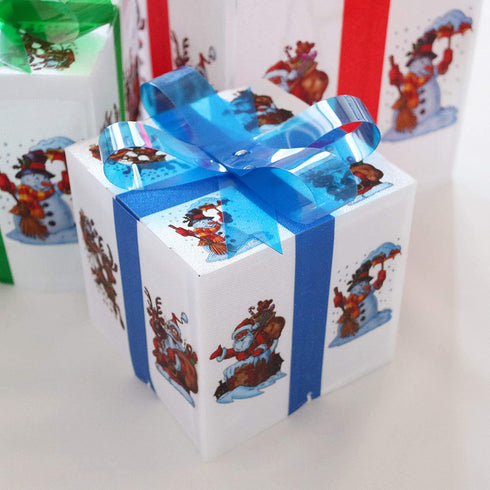 Kurala Christmas Lighted Gift Boxes 3 Pack, Christmas Decorations with 60 Led Lights Timer, Battery Operated Christmas Decoration