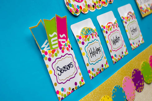 Confetti Library Pockets - Multi-Pack