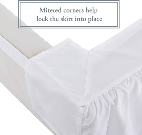 Bed Maker™s Never Lift Your Mattress Microfiber Wrap-Around Bed Skirt, Gathered Ruffled Style, Classic 14 Inch Drop Length, Queen, White