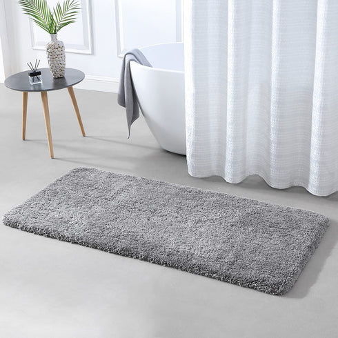 Bathroom Rug 32x20 Gray Bath Mat Silver Grey Best Absorbent Shower Large Shaggy Soft Big Extra Thick Perfect Absorbant Plush Dog Door Mat Carpet Gentsing