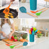 LIANYU 15-Piece Kitchen Silicone Cooking Utensils Set with Holder, Wooden Handle Kitchen Tools Include Spatula Tong Slotted Spoon Turner Whisk Brush, Colorful