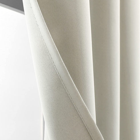 Farmhouse Home Decor Room Darkening Cream Beige Small Grommet Curtain Tiers for Kitchen Laundry Room Door 30 Inches Long Short Blackout Curtains Wide 34 by 30L Length Set 2 Panels