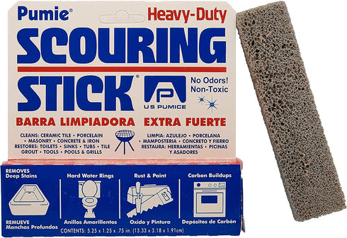 Pumie Scouring Stick, 6 Pack, By US Pumice, Each Pumice Stick Measures 5.75x1.25x0.75 inches, Heavy Duty (6)