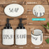 Farmhouse Soap Dispenser Set - Modern Style Ceramic Hand & Dish Liquid Soap Dispenser + Soap Holder + Sponge Holder Perfect for Kitchen and Bathroom Counter Décor