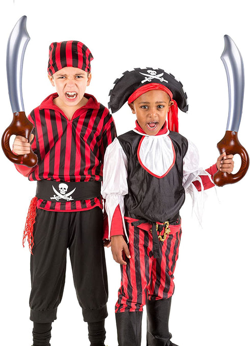 Rcanedny 20 Pieces Inflatable Pirate Sword Halloween Pirate Balloons Pirate Sword Toys for Party Supplies Halloween Theme Party Favours Decorations