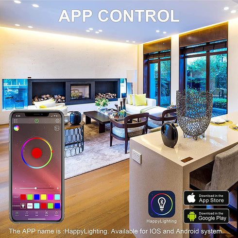 EISSLOLY LED Strip Lights Controller, with APP Control and Music Sync Mode,with Unlimited Colors Adjust,LED Controller to Update RGB Strip,Smart Bluetooth RGB Controller with IR Remote.4-Port Outputs