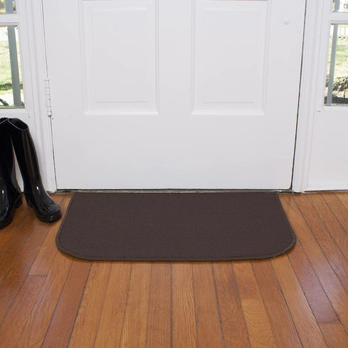 Ritz Accent, Stain Resistant Kitchen Floor Rug, with Non Slip Latex Backing, 18-inch by 30-inch, Chocolate Brown