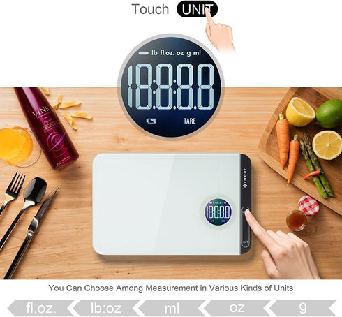 Etekcity Food Kitchen Scale, Digital Grams and Oz for Cooking, Baking, Weight Loss, Meal Prep, Shipping, and Dieting, 11lb/5kg, White