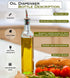 EHOMEA2Z Italian Glass Oil And Vinegar Cruet 16 Oz, Olive Oil Dispenser With Stainless Steel Spout, Slight Green Tint (2, 16 oz)