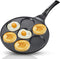 7-Mold Pancake Pan Nonstick Breakfast Griddle, Gas Compatible,9.7 inch Black