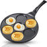 7-Mold Pancake Pan Nonstick Breakfast Griddle, Gas Compatible,9.7 inch Black