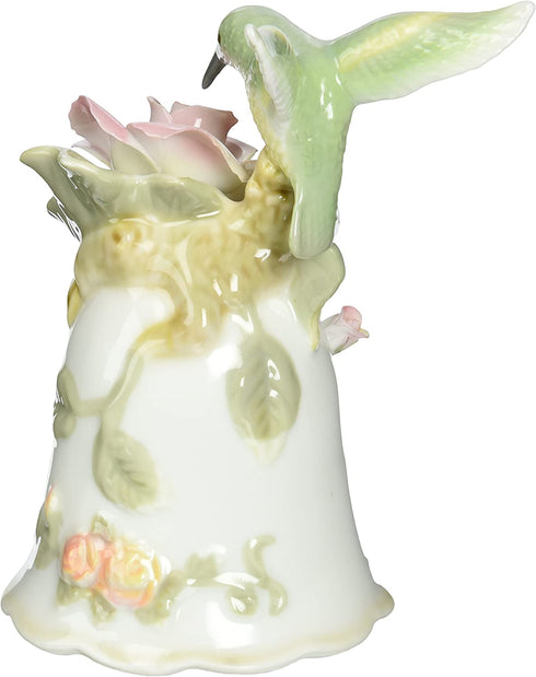 Cosmos 96149 Fine Porcelain Hummingbird with Rose Bell Figurine, 4-1/2-Inch
