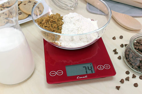Escali 157R2 Arti Glass Digital LCD Display Kitchen, Office, Baking, Herb Scale w/Nutrition and Calorie Counting Feature, 15lb Capacity, Poppin' Pink
