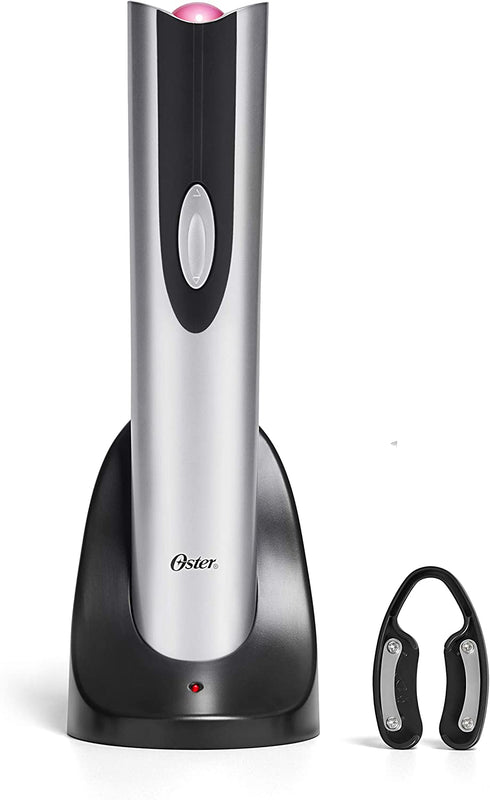 Oster Cordless Electric Wine Bottle Opener with Foil Cutter, FFP - FPSTBW8207-S-AMZ, Silver, One