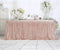 PartyDelight 6ft Rose Gold Sequin Table Skirt for Round/Rectangle/Square Table for Birthday Party Wedding Christmas.