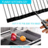 SunCleanse 17.8L—15W Roll Up Dish Drying Rack, Large Over Sink Dish Drying Rack Drainer, Multi-Use Stainless Steel Foldable Dish Rack for Kitchen Sink Countertop, Black