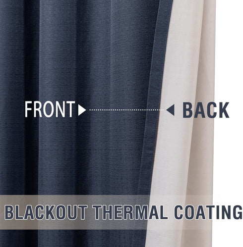 JINCHAN Blackout Curtain for Bedroom 84 Inches Length Indigo Black Out Window Curtains Living Room Thermal Insulated Dining Room Darkening Outlet Grommets Drapes Sold Individually One Panel