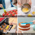 LIANYU 15-Piece Kitchen Silicone Cooking Utensils Set with Holder, Wooden Handle Kitchen Tools Include Spatula Tong Slotted Spoon Turner Whisk Brush, Colorful