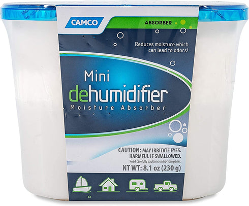 Camco 44195 Fragrance Free Miniature Dehumidifier - Compact Size, Absorbs Up to 3x Its Weight in Water. , White