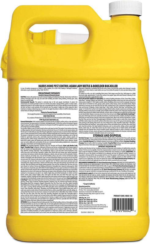 HARRIS Asian Lady Beetle, Japanese Beetle, and Box Elder Killer, Liquid Spray with Odorless and Non-Staining Extended Residual Kill Formula (Gallon)
