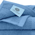 White Classic Luxury Cotton Washcloths - Large Hotel Spa Bathroom Face Towel | 12 Pack | Light Blue