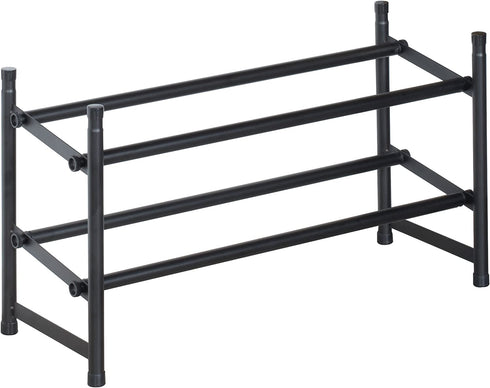 Richards Homewares Stackable Telescoping Shoe Rack, 2-Tier Holds Upto 20-Pair, Matte Black