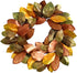 Large Fall Wreath Winter Wreaths with Golden Orange Metallic Magnolia Leaves Wreath Artificial Christmas Wreaths