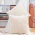 MADIZZ Set of 2 Super Soft Velvet Decorative Throw Pillow Covers 20x20 inch White Square with Texture Luxury Style Cushion Case Pillow Shell for Sofa Bedroom