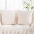 MADIZZ Set of 2 Super Soft Velvet Decorative Throw Pillow Covers 20x20 inch White Square with Texture Luxury Style Cushion Case Pillow Shell for Sofa Bedroom