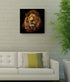 Mooflapha Lion Wall Decor Art for Living Room Bedroom Square Canvas Black and Brown Animal Portrait Bathroom Decoration 16 x 16 Inch 1 Panel