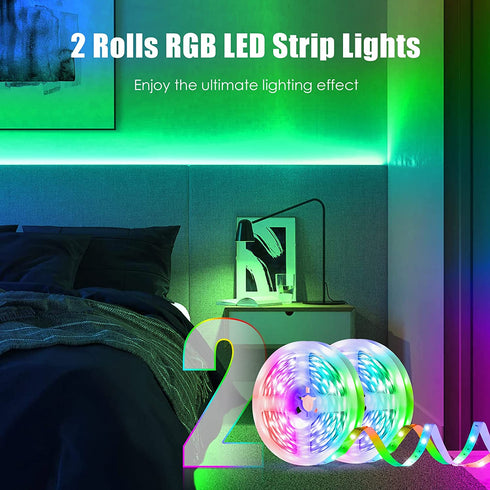 LED Strip Lights, Yormick 20 Color-Changing Led Light Strips, 32.8 Feet/10M LED Lights for Bedroom, LED Tape Lights with 44 Keys Remote Control for Room, TV, Party