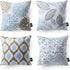 Phantoscope Set of 4 New Living Series Decorative Blue and Coffee Throw Pillow Case Cushion Cover 18 x 18 inches 45 x 45 cm
