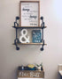 Farmhouse Bathroom Decor - Be The Change Rustic Wall Art Bathroom Decoration - Funny Black and White Toilet Paper Quote with Wooden Frame - Clear and Easy to Read Sign - Approx. 16 x 12 x 1 Inches