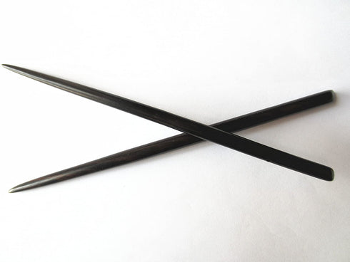 Myhsmooth Zz-bs-zg 2 Count Hair Sticks Natural Ebony (Black Sandalwood) Handmade Carved Hair Clip Shawl Hair Pins Pack of 2 Pcs