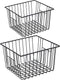 iPEGTOP Deep Refrigerator Freezer Baskets, Large Household Wire Storage Basket Bins Organizer with Handles for Kitchen, Pantry, Freezer, Cabinet, Closets, Black, Set of 2